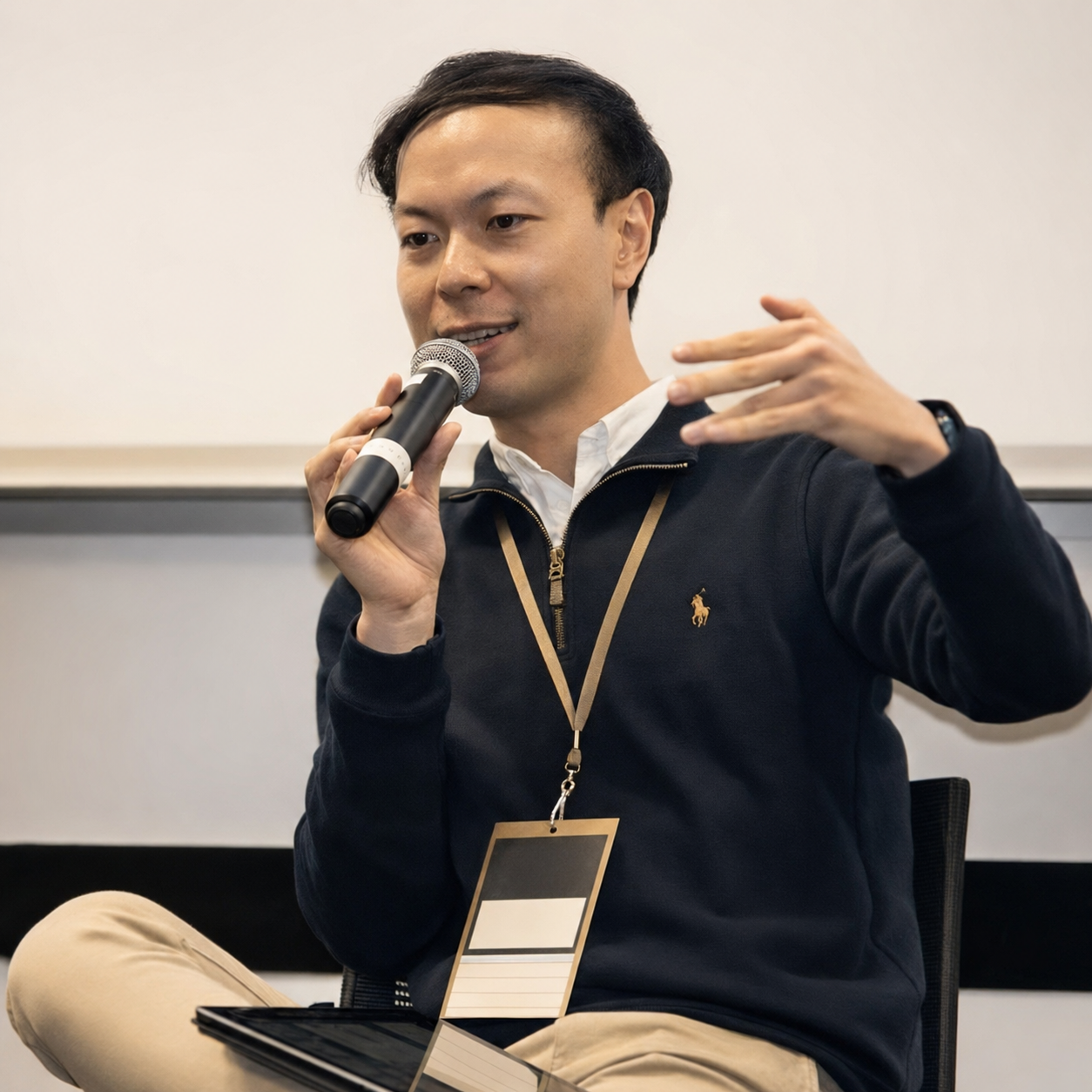 Isaac Lai speaking on a marketing panel
